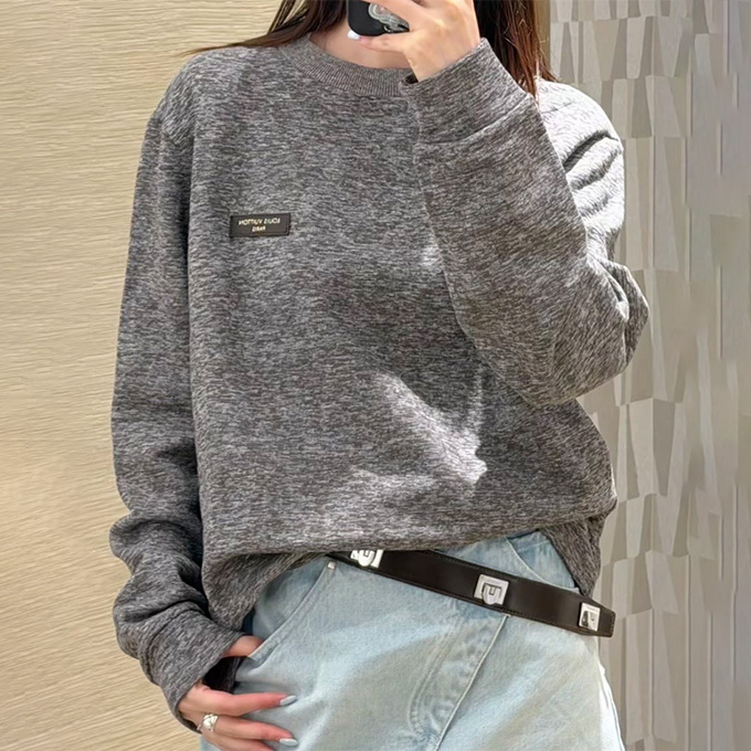 lv louis vuitton reflective logo crew neck sweatshirt